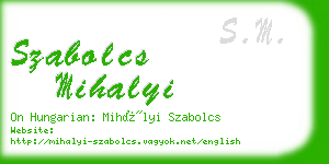 szabolcs mihalyi business card